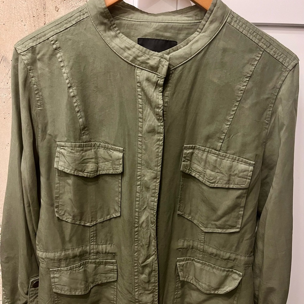 Sanctuary Olive Green Women's Lightweight Cargo Jacket - Size XL